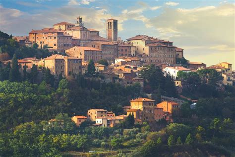 view of montepulciano in italy.